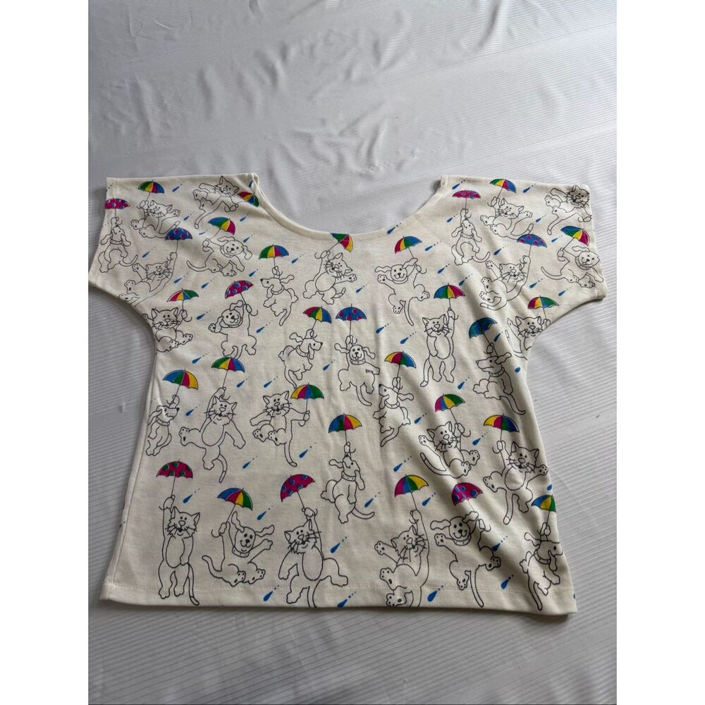 VTG 80s SCARAB San Francisco Dolman Sleeve All Over Animals Print Shirt Medium